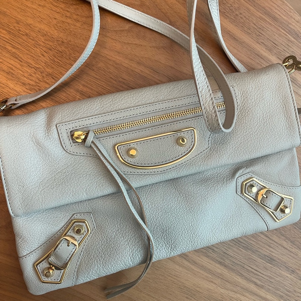 Balenciaga clutch with long strap